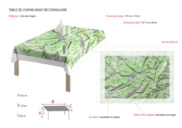 Carte IGN tissu enduit Les Vosges (150×110)