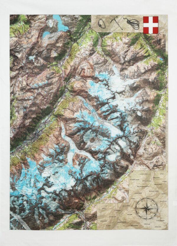 Carte IGN tissu enduit Mont Blanc (150×110)