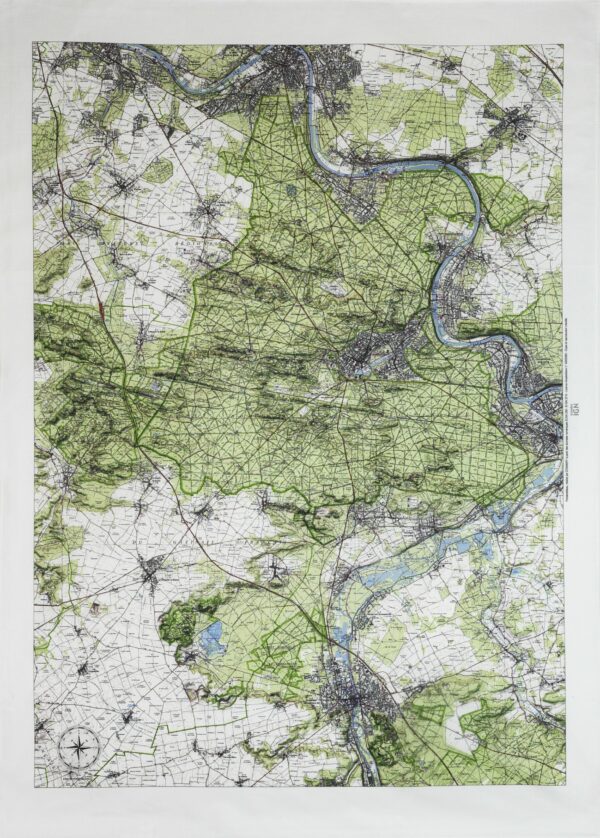 Carte IGN tissu enduit Forêt de Fontainebleau (150×110)